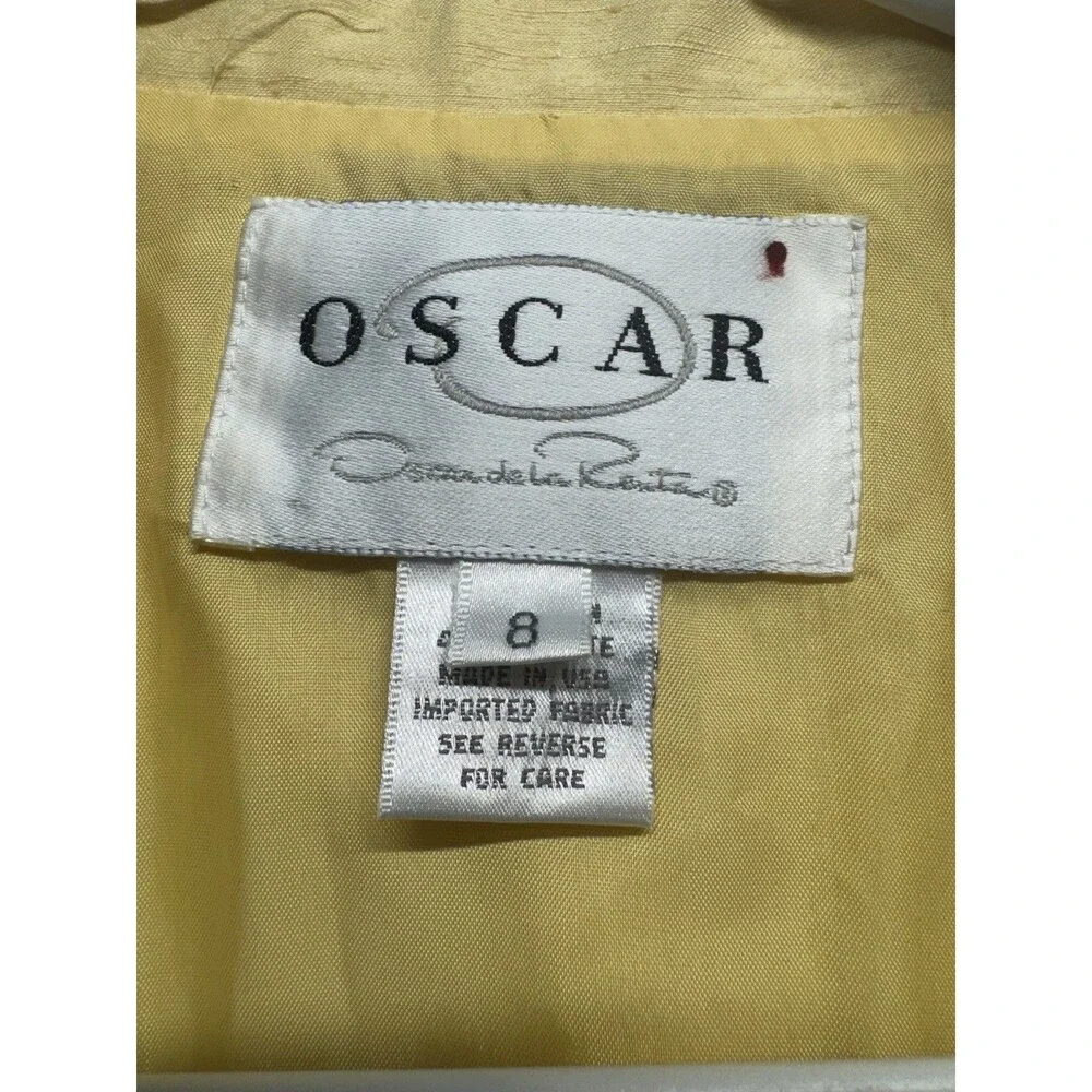 Vintage Oscar De La Renta Women's Size 8 Button Up Yellow Blazer Jacket Lined